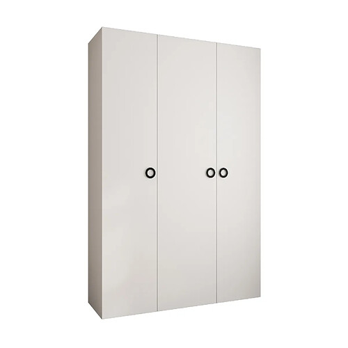 Abiks Meble Armoire à portes battantes Como 1 245,5/160/40 3 portes (blanc/noir)