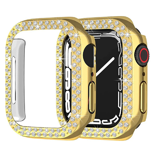 Coque en TPU décor strass, anti-rayures, or pour votre Apple Watch Series 7 45mm