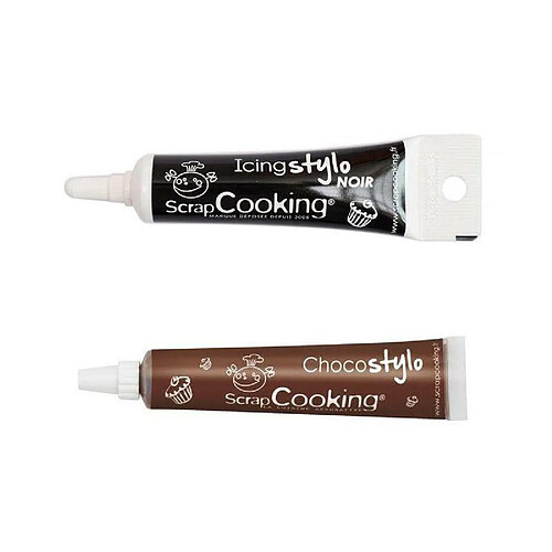 Scrapcooking Stylo chocolat + Stylo de glaçage noir