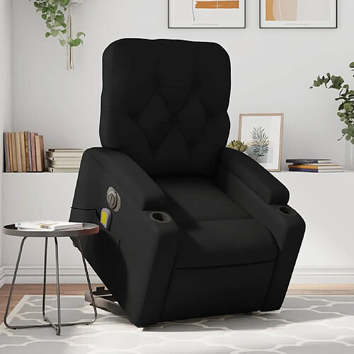 vidaXL Fauteuil inclinable de massage électrique noir similicuir