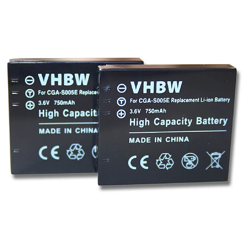 vhbw set de 2 batteries 750mAh pour appareil photo Ricoh Caplio R3, R4, R5, R30, R40, R50Ricoh DX-1G, DX-2G