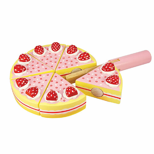 Bigjigs Toys Gâteau de fête aux fraises en bois