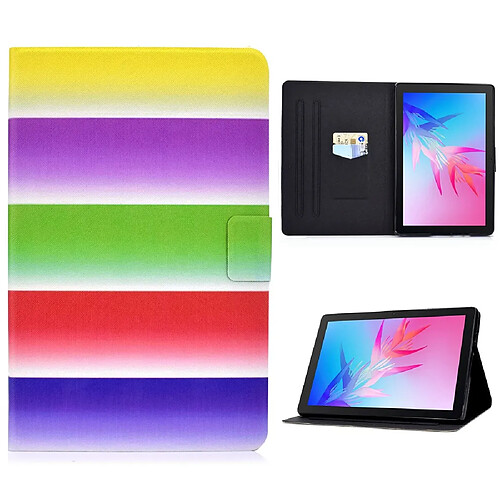 Etui en PU anti-chocs avec support pour Huawei Enjoy Tablet 2 10.1/MatePad T 10S 10.1 pouces/T 10/Honor Pad 6 10.1-pouces/X6 9.7 pouces - Arc-en-ciel