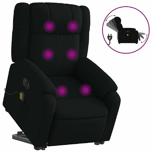 Maison Chic Fauteuil Relax pour salon, Fauteuil inclinable de massage électrique Noir Tissu -GKD28998