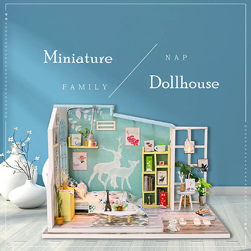 3D miniatures bricolage en bois Dollhouse Meubles Creative Chambre Artisanat Cadeaux Décore