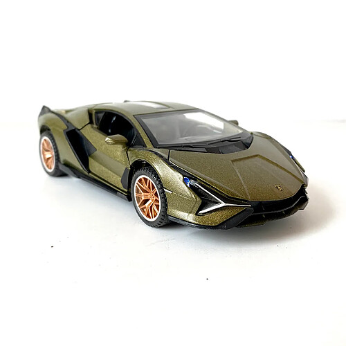 Universal Moule en alliage 1: 18 Moule en alliage Lambo Modèle de jouet Voiture en alliage Voiture tirée Echo Lumière limitée Voiture sportive(Vert)