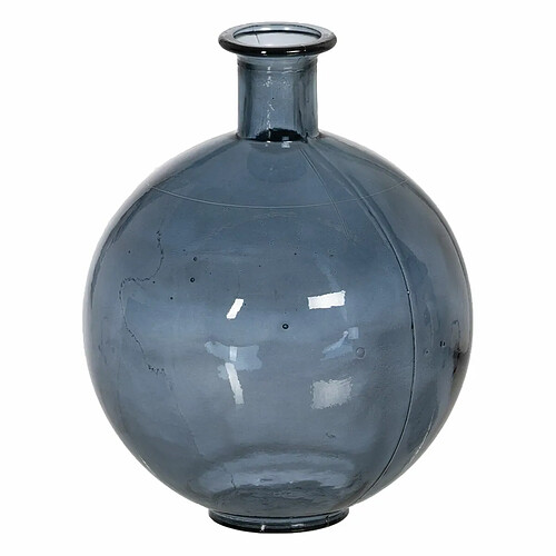 BigBuy Home Vase Bleu verre recyclé 20 x 20 x 25 cm