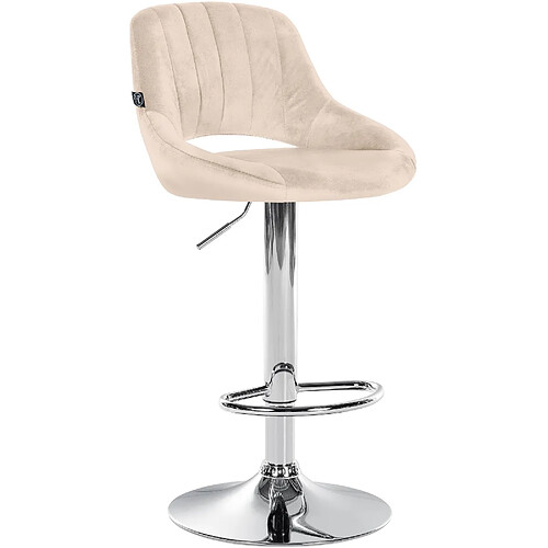 Non Tabouret de bar Milet velours chrome