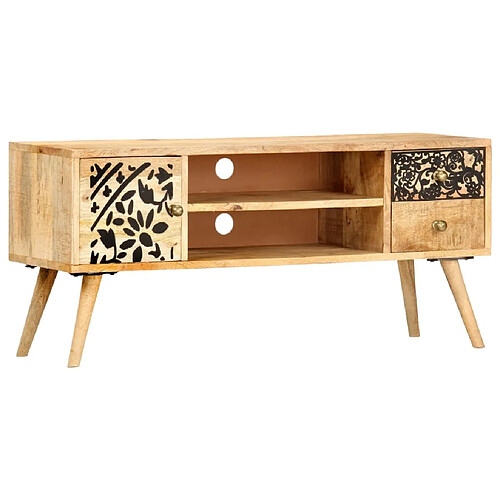 Maison Chic Meuble TV scandinave - Banc TV pour salon 100 x 30 x 45 cm Bois massif de manguier -MN31415