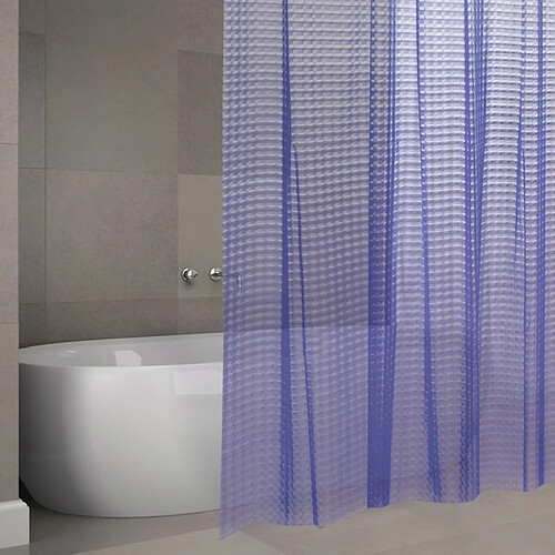 MSV Rideau de douche EVA 3D 180x200cm QUALITÉ PREMIUM Violet - Anneaux inclus