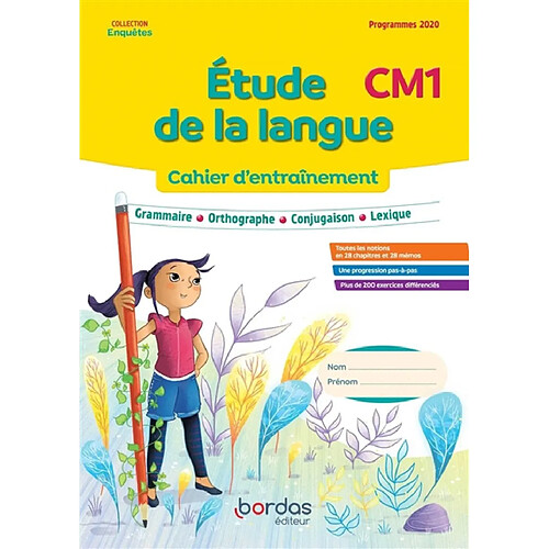 Etude de la langue CM1 : cahier d'entraînement : programmes 2020