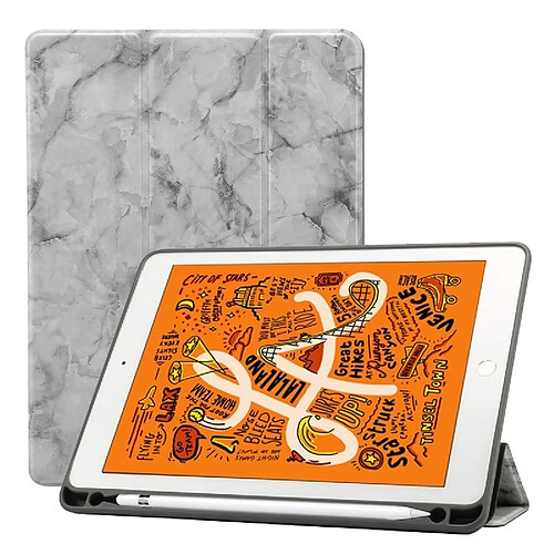 Wewoo Housse Étui Coque Etui à rabat horizontal en marbre avec Motif texture pour iPad Air 201910,5 poucesavec support trois rabattables et fente stylo et fonction veille / réveil gris