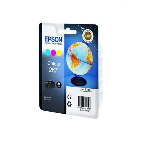 Cartouche d'Encre - Imprimante EPSON Multipack 267 - Globe - Cyan, Magenta, Jaune (C13T26704020)