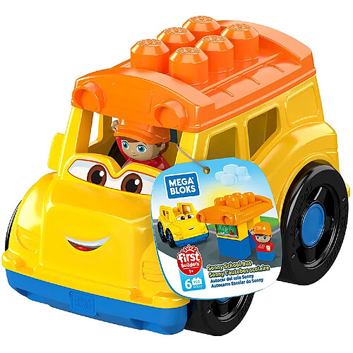 Mega Bloks Bus Scolaire de blocs de construction de 6 pièces pour bébé et enfant de 1 à 5 ans