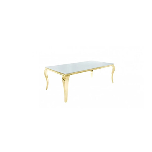 PROTOCOLE HOME Table Doree en verre 180 CM