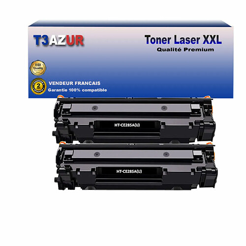 T3AZUR - 2x Toners compatibles avec Canon 728/ 725/ 726 pour Canon MF-4550D, MF-4570DN, MF-4580 Noir - 2 000p