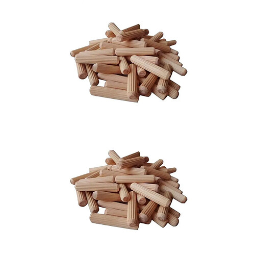 200pcs Bois Goujon Armoire Tiroir Rond Cannelé Bois Artisanat Goupilles Goupilles Tiges