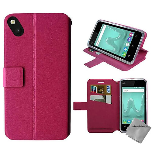 Htdmobiles Housse etui portefeuille pour Wiko Sunny + verre trempe - ROSE