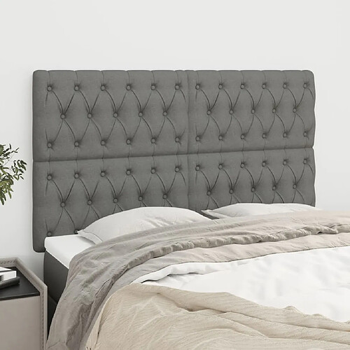 vidaXL Têtes de lit 4 pcs Gris foncé 80x7x78/88 cm Tissu