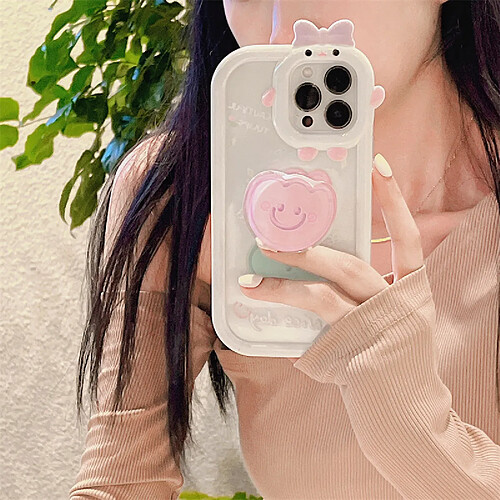 GUPBOO Étui pour iPhone11 Support de coque de téléphone de style coréen Smiley Tulip