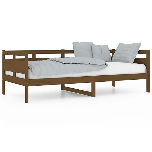 Maison Chic Lit de jour, Lit de repos pour Salon Chambre,Canapé-lit,Lit d'invité marron miel bois de pin massif 90x200 cm -MN14836