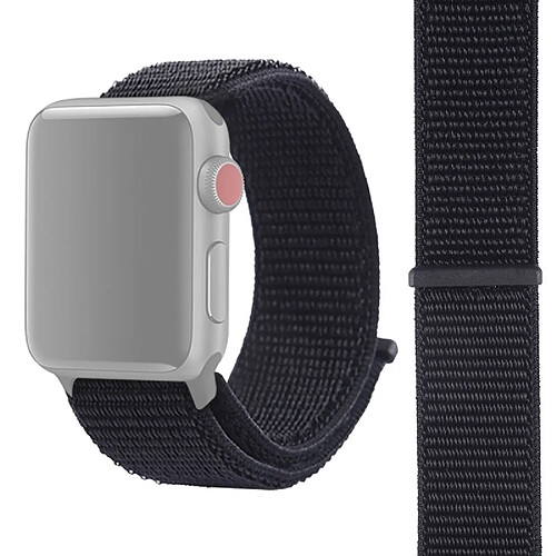 Wewoo Pour Apple Watch série 3 & 2 & 1 42mm simple bracelet de montre en nylon de mode avec le bâton magique (noir)