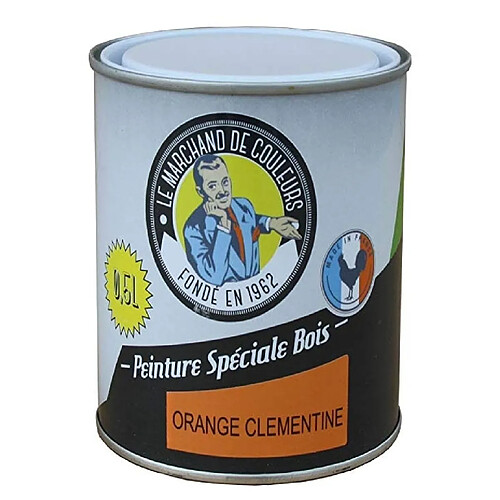 Peinture Spécial Bois - Satinée - Orange clémentine - 0.5 L - ONIP