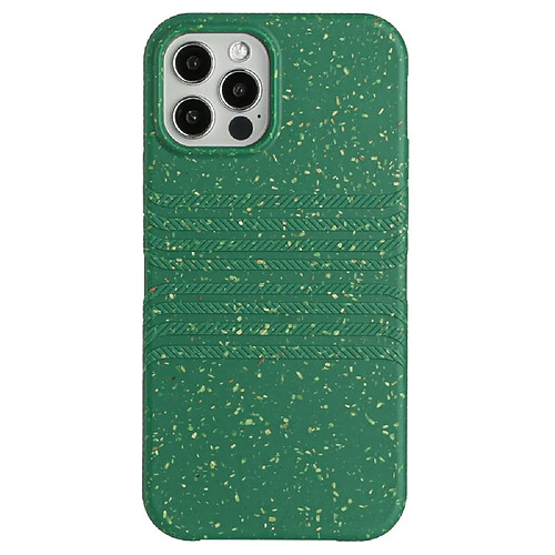 Coque en TPU + paille de blé entièrement biodégradable pour votre iPhone 13 Pro Max 6.7 pouces - vert armé