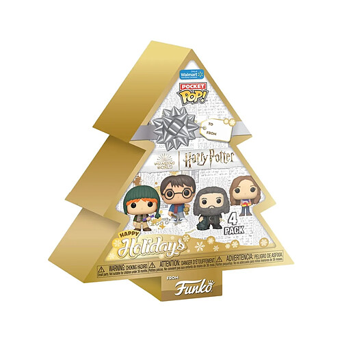 Funko Harry Potter Holiday 2024 - Pack 4 porte-clés Pocket POP! Tree Holiday Box 4 cm