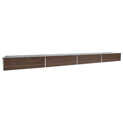 Maison Chic Jardinière,Lit surélevé de jardin - Bac à fleurs - pot de fleur Acier galvanisé 600x80x45 cm Marron -GKD44259