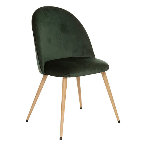 Atmosphera, Createur D'Interieur Chaise imitation hêtre velours Slano jungle Vert - ATMOSPHERA