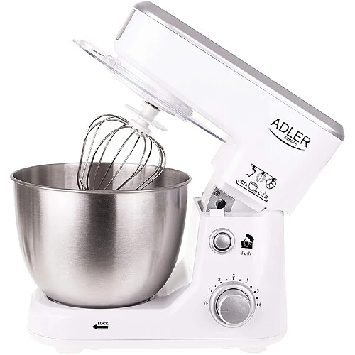 Adler robot patissier de 4L 1000W gris blanc