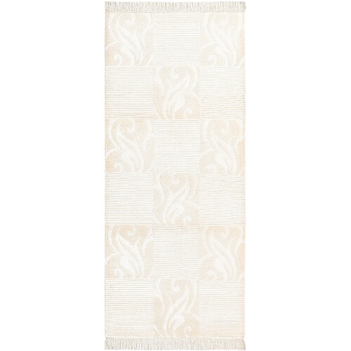 Vidal Tapis de couloir en laine 203x84 beige Darya