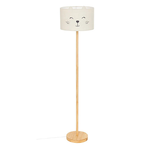 Pegane Lampadaire enfant en bois coloris naturel et acier - diamètre 36 x Hauteur 152 cm