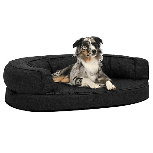 vidaXL Matelas de lit ergonomique pour chien 75x53 cm Aspect de lin