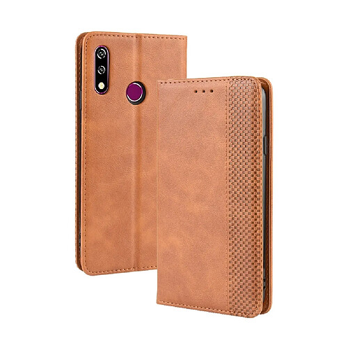 Wewoo Housse Coque Étui en cuir à boucle magnétique avec texture rétro pour Crazy Horse et rabat horizontal LG W10avec supportlogements cartes et cadre photo Marron