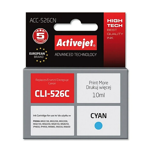 Activejet? Cartouche d'Encre Compatible Activejet ACC-526CN Cyan