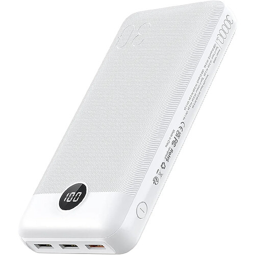 SANAG Batterie Externe 30000Mah, Batterie Portable Charge Rapide Pd 20W , Power Bank Usb C Avec 4 Sorties Et 2 Entrées Pour Iphone 14 12 Samsung S21 S20 S22 Huawei Xiaomi Ecc (Blanc)