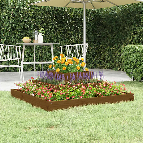 vidaXL Jardinière Marron miel 80x80x27 cm Bois massif de pin