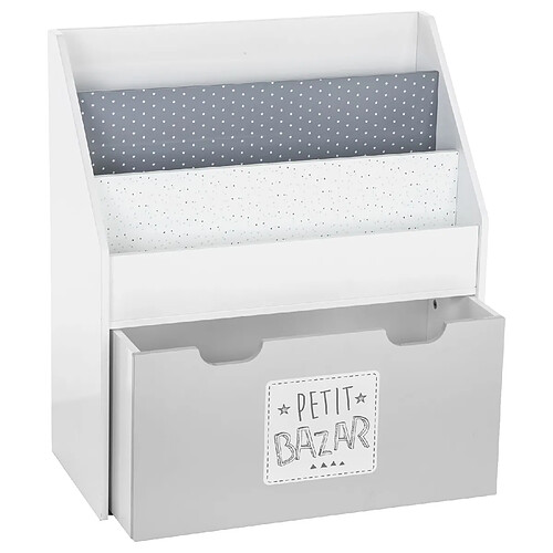 Atmosphera, Createur D'Interieur Bibliothèque enfant Petit Bazar - L. 62 x H. 70 cm - Gris