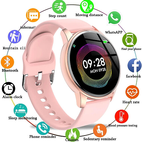 Universal Femmes Smartwatch Prévisions météo en temps réel Suiveur d'activité Moniteur de fréquence cardiaque Sport Femmes Smartwatch Hommes pour IOS |