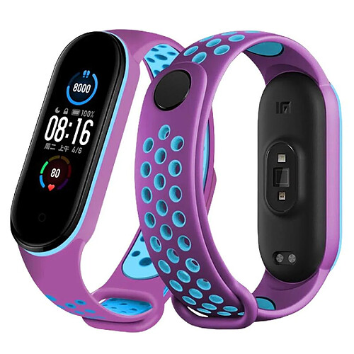 PHONECARE Bracelet SportyStyle pour Xiaomi Mi Band 6 / Mi Smart Band 6 - Violet / Bleu