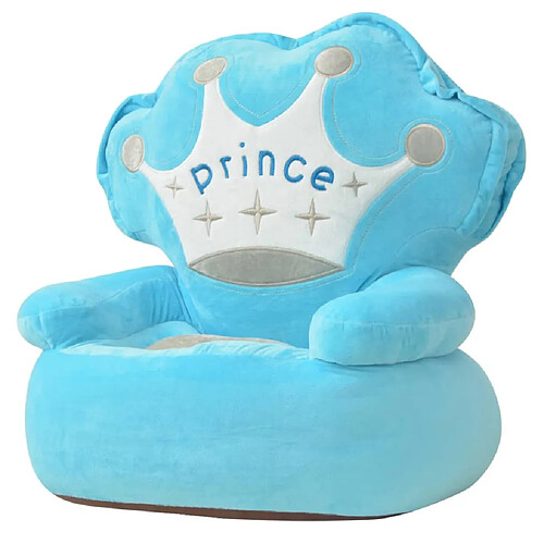 vidaXL Chaise en peluche pour enfants Prince Bleu