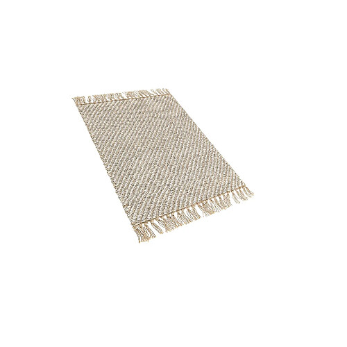 Beliani Tapis beige à motif rayé 50 x 80 cm ALADAG