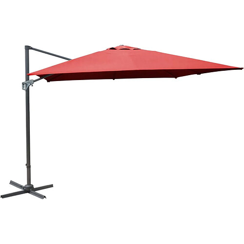 Proloisirs Parasol déporté en aluminium 3x3m Dom Rouge.