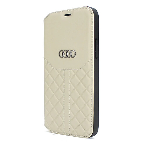 Audi Etui pour iPhone 12 Pro Max - Beige Q8 Série cuir véritable