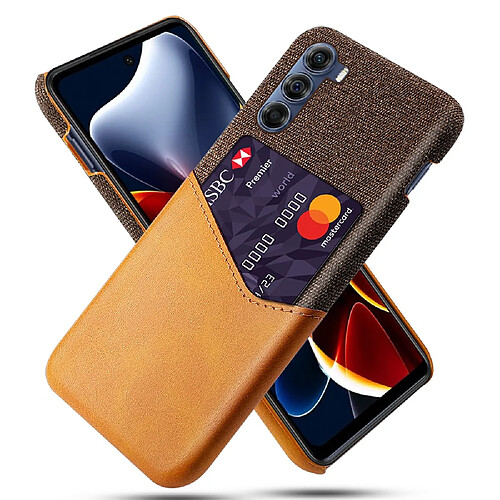 Coque en TPU antichoc avec porte-carte orange pour votre Motorola Edge S30