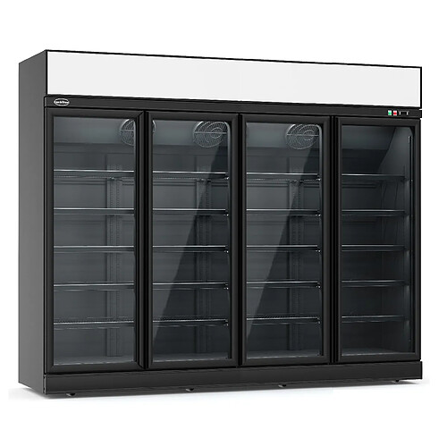 Armoire Réfrigérée Négative 4 Portes en verre - Noire - 2060 L - Combisteel