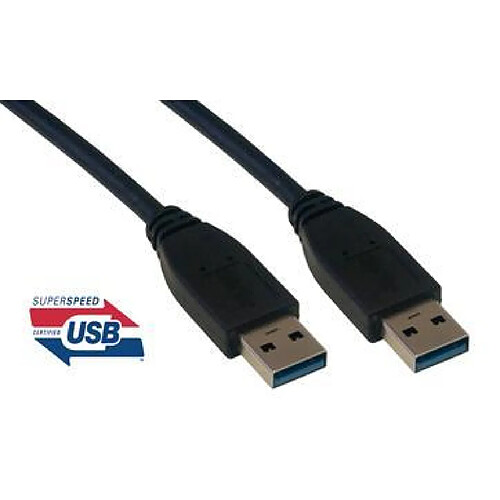 MCL Cordon USB 3.0 type A mâle / mâle - 3m Noir