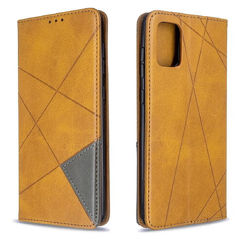 Wewoo Housse Coque Pour Galaxy A71 Rhombus Texture en cuir magnétique à rabat horizontal avec support et fentes cartes jaune